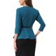 thumbnail image 3 of INSPIRE CHIC Blusas Peplum para Mujeres Conjunto de Regreso a Clases para Maestras Manga 3/4 Blusa Elegante de Trabajo con Cinturón XS Azul Lago, 3 of 6