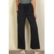 thumbnail image 1 of Saronite Pantalones Minimalistas de Pierna Ancha con Cordón Ajustable en la Cintura, Negros (para Mujer), 1 of 5