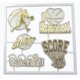 thumbnail image 2 of Mini Balones de Baloncesto ACI PARTY 8 cm Blanco/Oro – Pack de 5, 2 of 2