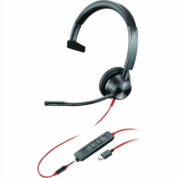 Auriculares HP Poly Blackwire 3310 USB‑C cableado mono negro