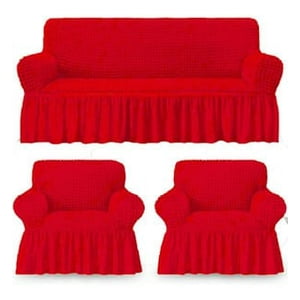 Genérico - Set De Fundas Turcas Para Sillon 3+1+1 Color Rojo