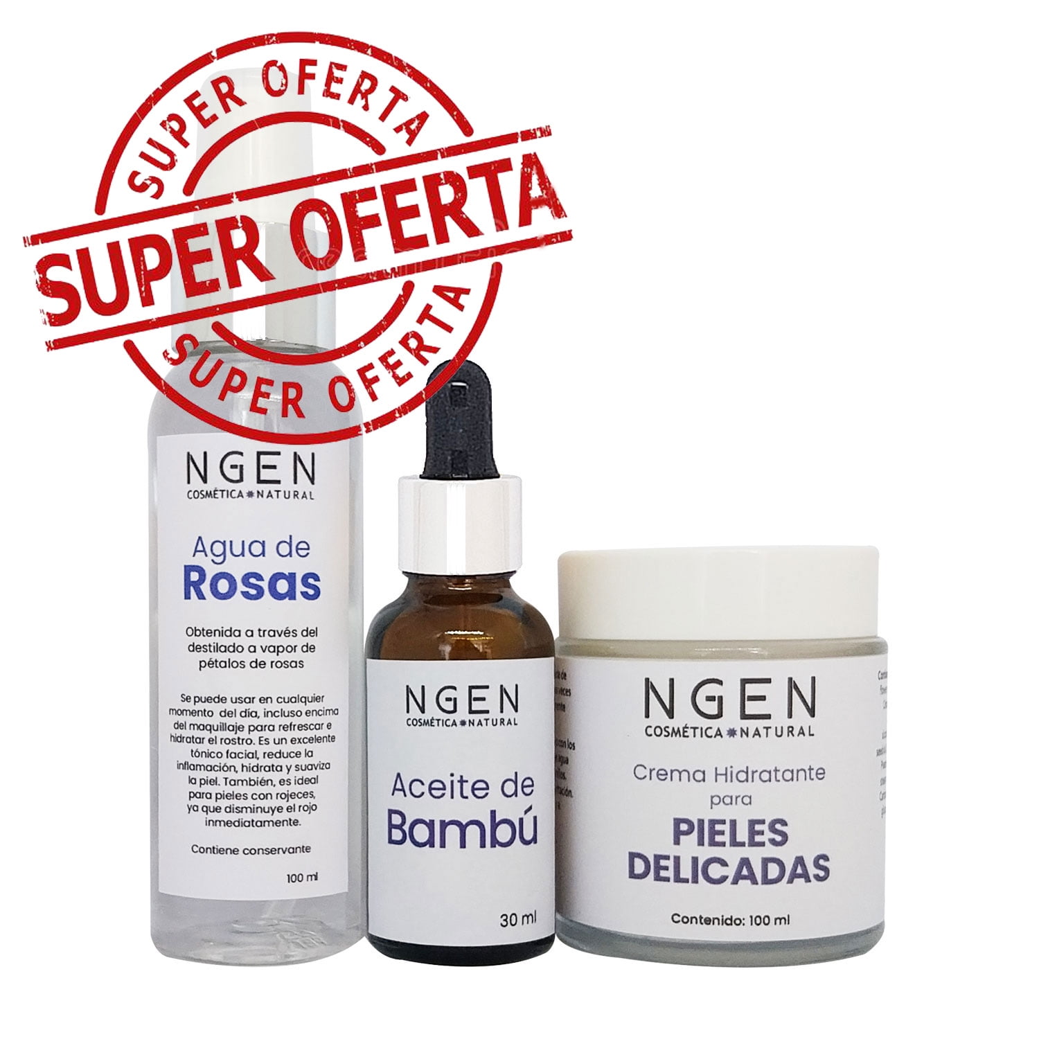Ngen - Crema Antirojez - Agua De Rosas - Aceite De Bambú