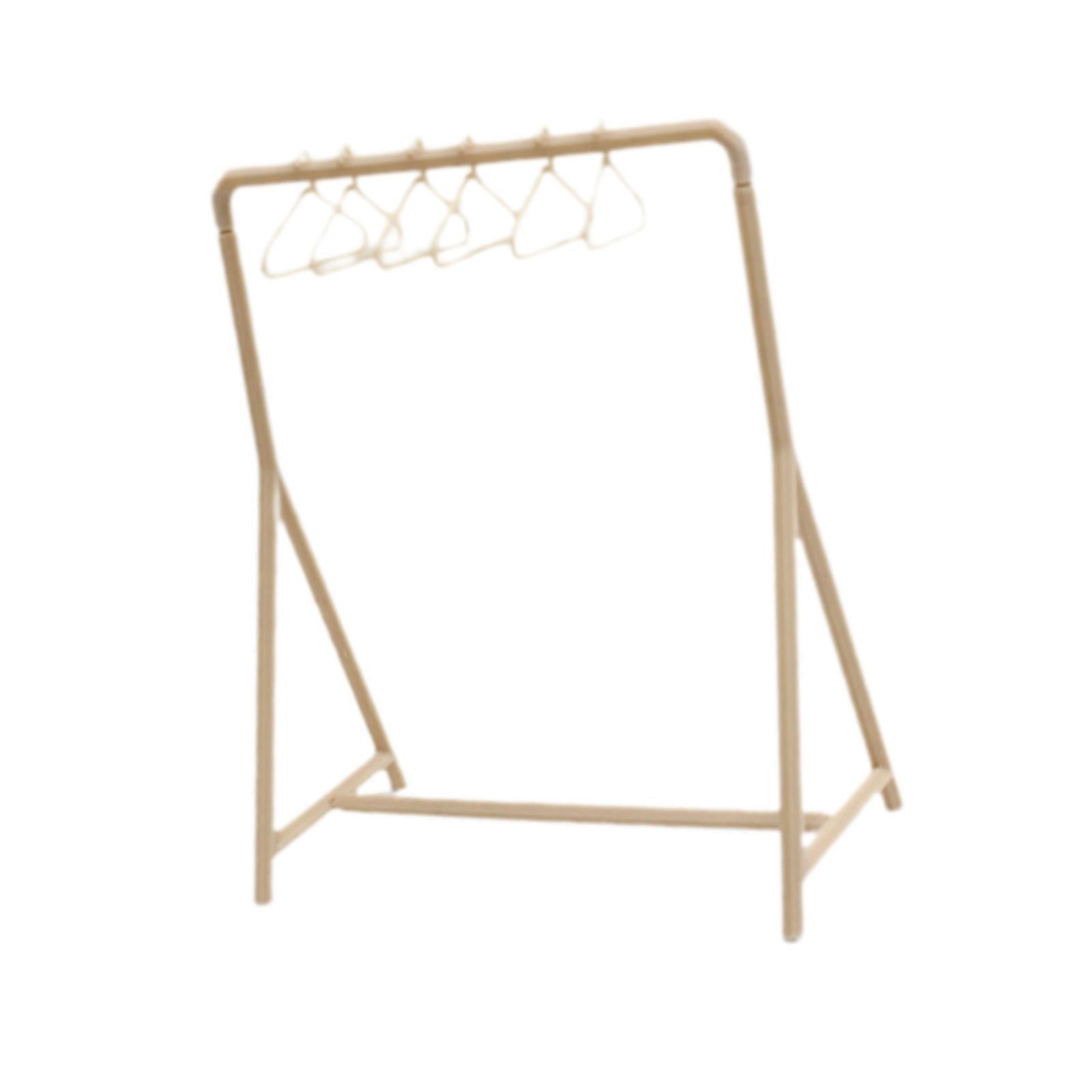 Magideal - Perchero Para Ropa De Casa De Muñecas Con Perchas, Mini Modelo Hecho A Mano, Escena De Vida, Muebles En Miniatura Para Decoración De Sala De Estar Y D Marrón