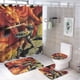 thumbnail image 1 of Calabozos y dragones-theme 4-Piece Shower Curtain Set with Rugs, Waterproof Bathroom Decor Set Includes Bath Mat, U-Shaped Rug, Toilet Lid Cover and Curtain with Hooks, 1 of 6