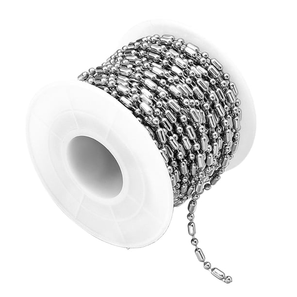 Cadena De Cuentas De Bola Trenzada Sin Soldar Para Hacer Joyas, Accesorios Para Etiquetas De Perro