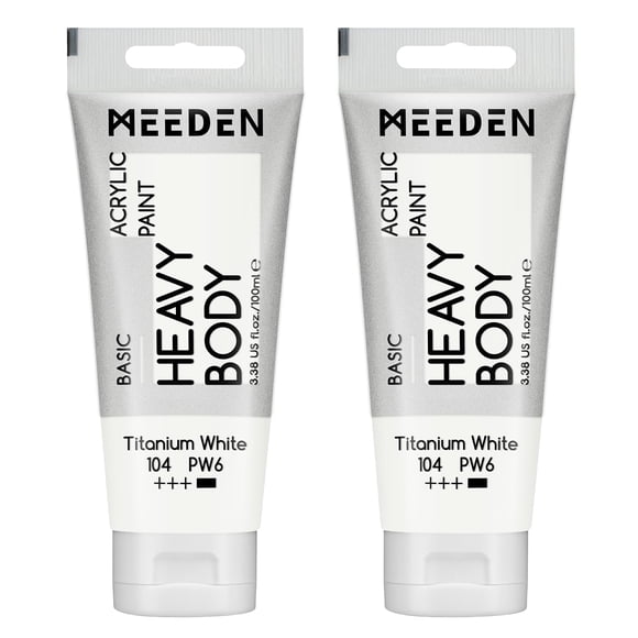 Pintura acrílica MEEDEN Blanco titanio 100 ml – Pack de 2