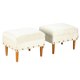 thumbnail image 2 of Set Poufs Provenza Tachas Felpa 04 Crudo, 2 of 5