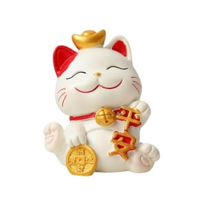 Genérico - Figuritas De Resina Modernas Escultura De Animales Ilustraciones De Escritorio Estatuas De Gatos De Oficina Pingan 5,5X5X6,5 Cm
