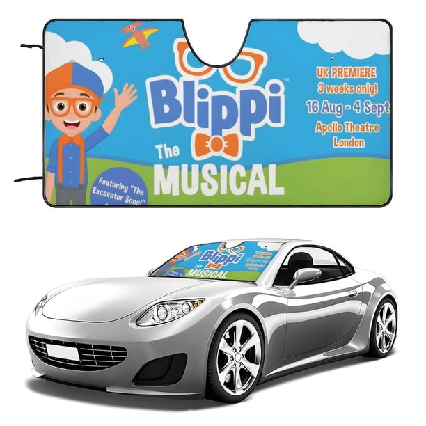 Blippi Parasol para Parabrisas Delantero Protector Plegable, Visera Solar para Auto Bloquea Rayos UV Mantiene tu Vehículo Fresco 140cm*76cm