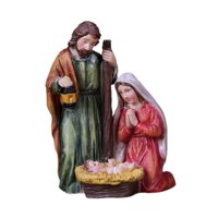Bothyi - Figura De Belén De Sobremesa En Miniatura Con José, María Y Jesús En El Pesebre