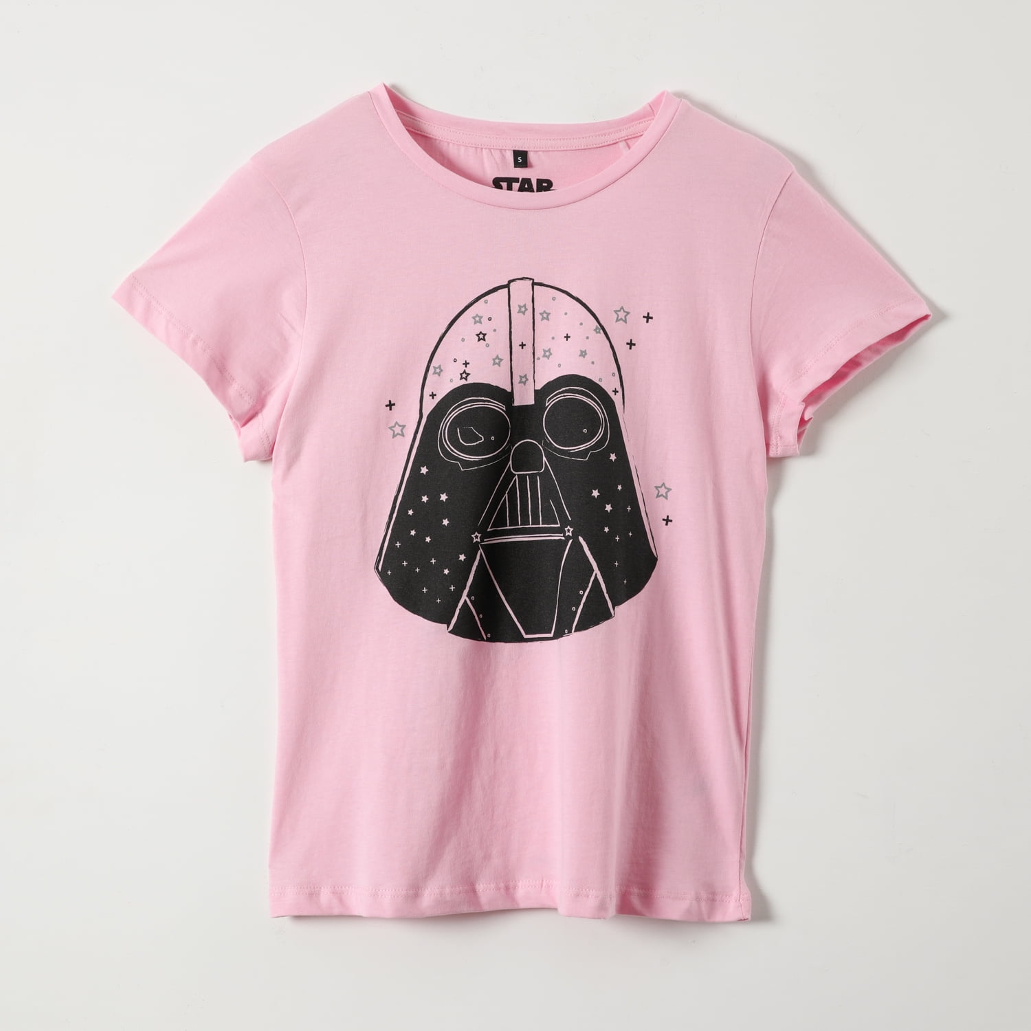 Polera Manga Corta Mujer Darth Vader Rosado Star Wars
