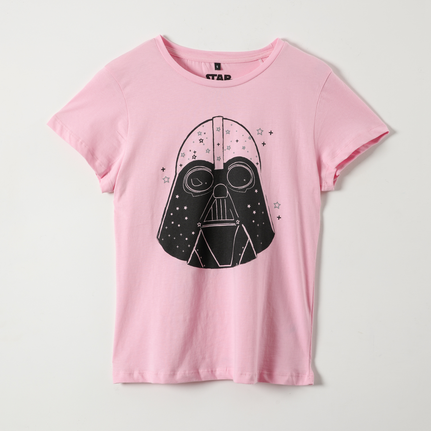 Polera Manga Corta Mujer Darth Vader Rosado Star Wars