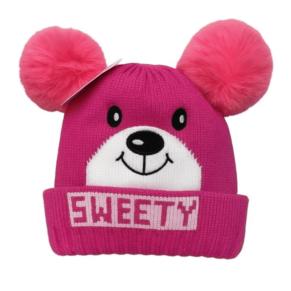 GORRO DE LANA INFANTIL CON CHIPORRO Y DOS POMPONES BEBE UNISEX
