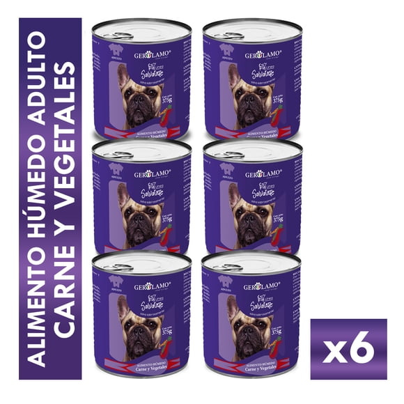 Alimento Húmedo Perro Gerolamo Paté Carne Vegetales 375g X6