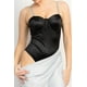 thumbnail image 1 of Saronite Body de Tirantes Ajustables con Escote en Forma de Corazón y Tiras de Diamantes de Imitación, Negro (para Mujer), 1 of 1