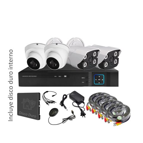Vipa - Kit 4 Cámaras Seguridad Mixto Hd Con Disco Duro M45Ldd