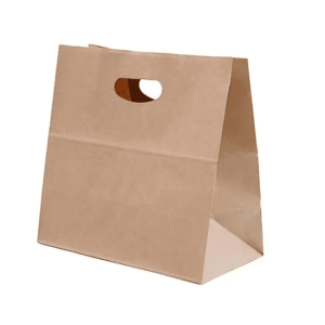 Genérica - Bolsa De Papel Kraft Troquelada 28×28×15 Cm Pack X100 Und Bolsa Delivery