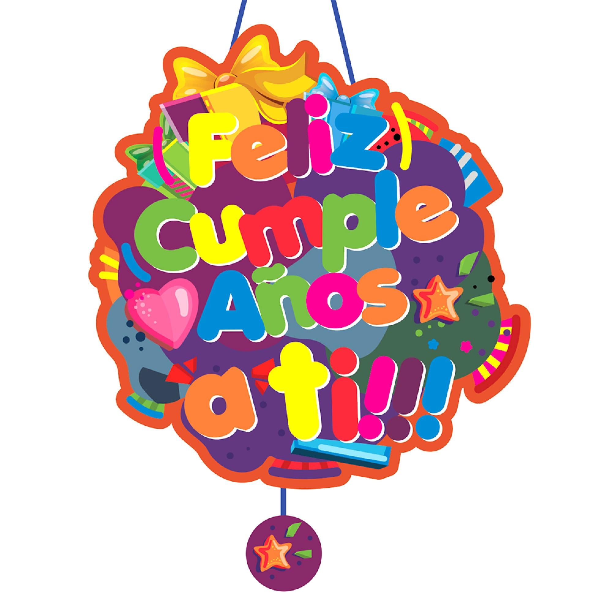 Piñata Plegable 3d Feliz Cumpleaños Party express