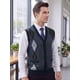thumbnail image 5 of INSPIRE CHIC Chaleco de Cárdigan de Punto con Botones y Cuello en V Sin Mangas Clásico para Hombre L Azul Marino Gris, 5 of 6
