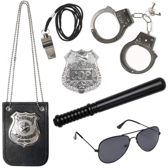 Juego de juguetes Police Pretend Play con 3 nutrias y esposas de metal