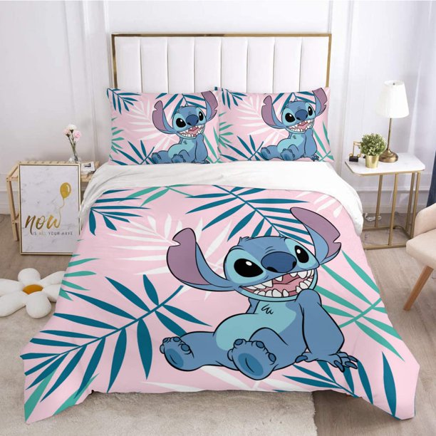 Stitch Bedding Duvet Cover Anime Bedding Sets 3D Printed Lightweight 3 Pieces Comforter Cover Sets
