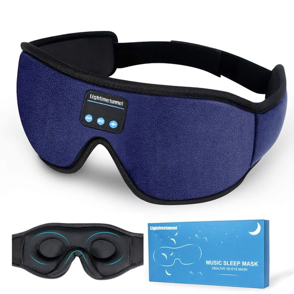 Auriculares para dormir LIGHTIMETUNNEL 3D con Bluetooth, máscara para dormir, azul