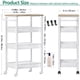thumbnail image 4 of Carrito de almacenamiento Vivihomety Utility de 4 niveles, color blanco enrollable, 4 of 8