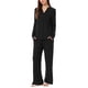 thumbnail image 4 of Conjunto de Pijama de Manga Larga para Mujer INSPIRE CHIC Mezcla de Rayón Suave Conjunto de Descanso con Botones y Cintura Elástica y Bolsillos XL Negro, 4 of 6