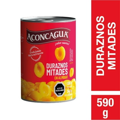 Duraznos En Mitades Tarro Drenado 340 G - Neto 580 G Aconcagua