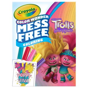 Set Para Colorear Crayola Trolls 3 Color Wonder Con 18 Páginas Y 5 M