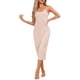 thumbnail image 2 of INSPIRE CHIC Vestido de dormir modal para mujer con tirantes ajustables, escote en V, camisón largo para descansar, XL, beige, 2 of 6