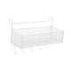 thumbnail image 4 of Organizador de cestas de almacenamiento colgante para mesita de noche, fácil instalación, 36,6 x 14,9 x 14,9 cm, estante de metal junto a la cama y li Blanco con ganchos, 4 of 5