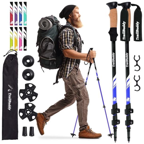 Bastones de trekking TrailBuddy, ligeros y plegables, de aluminio