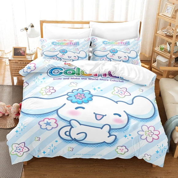 Sanrio Animation Cinnamoroll Pillowcase Bedding SetChildren's Bedroom Adult Comfortable Bed Full Size Bed Sheets