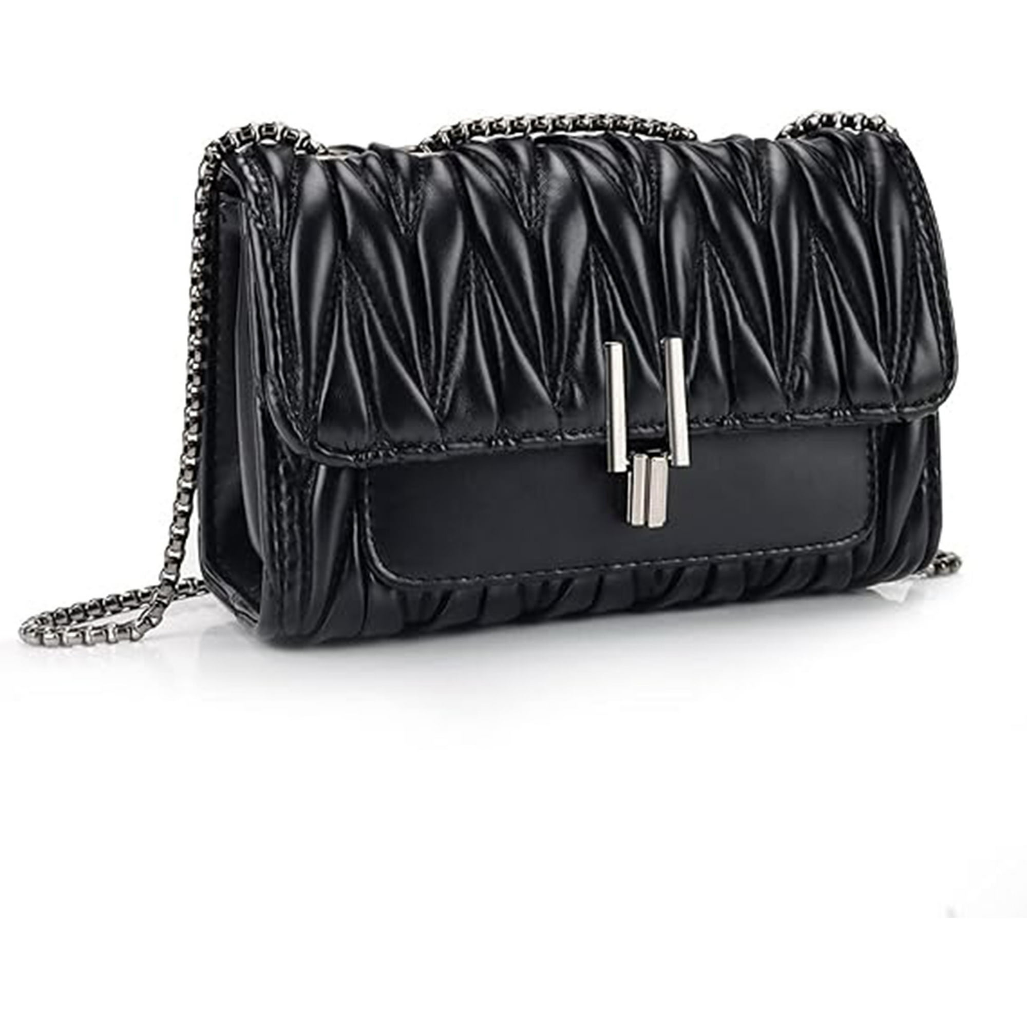 Veat00l - Cartera De Cuero Elegante, Negra