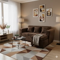 Deco Outlet - Seccional Kansas 3.1 Felpa Chocolate