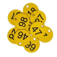 Magideal - Etiquetas Colgantes Portátiles De 100 Números 1 - 100 Etiquetas De Identificación De Equipaje Etiqueta De Llave De Número De Dormitorio De Supermercad - Palabra Palabra Amarilla+Negra