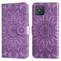 Funda Tipo Cartera Foxdock Para Oppo A53 5G , Diseño Girasol En Relieve, Cuero Pu, Cierre Magnético, Soporte Y Tarjetero