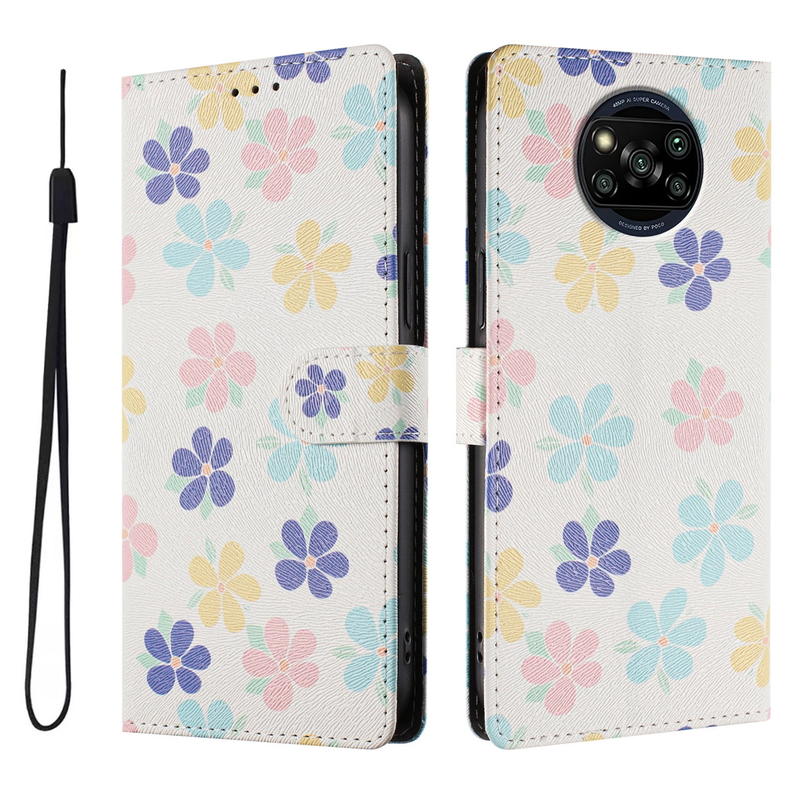 Foxdock Funda Tipo Cartera Para Xiaomi Poco X3/x3 Pro/x3 Nfc Con Soporte Y Correa – Diseño De Patrones Lindos