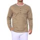thumbnail image 1 of INSPIRE CHIC Camisas Henley a Rayas para Hombre de Regreso a Clases de Manga Larga con Botones Camisetas Casual L Marrón, 1 of 6