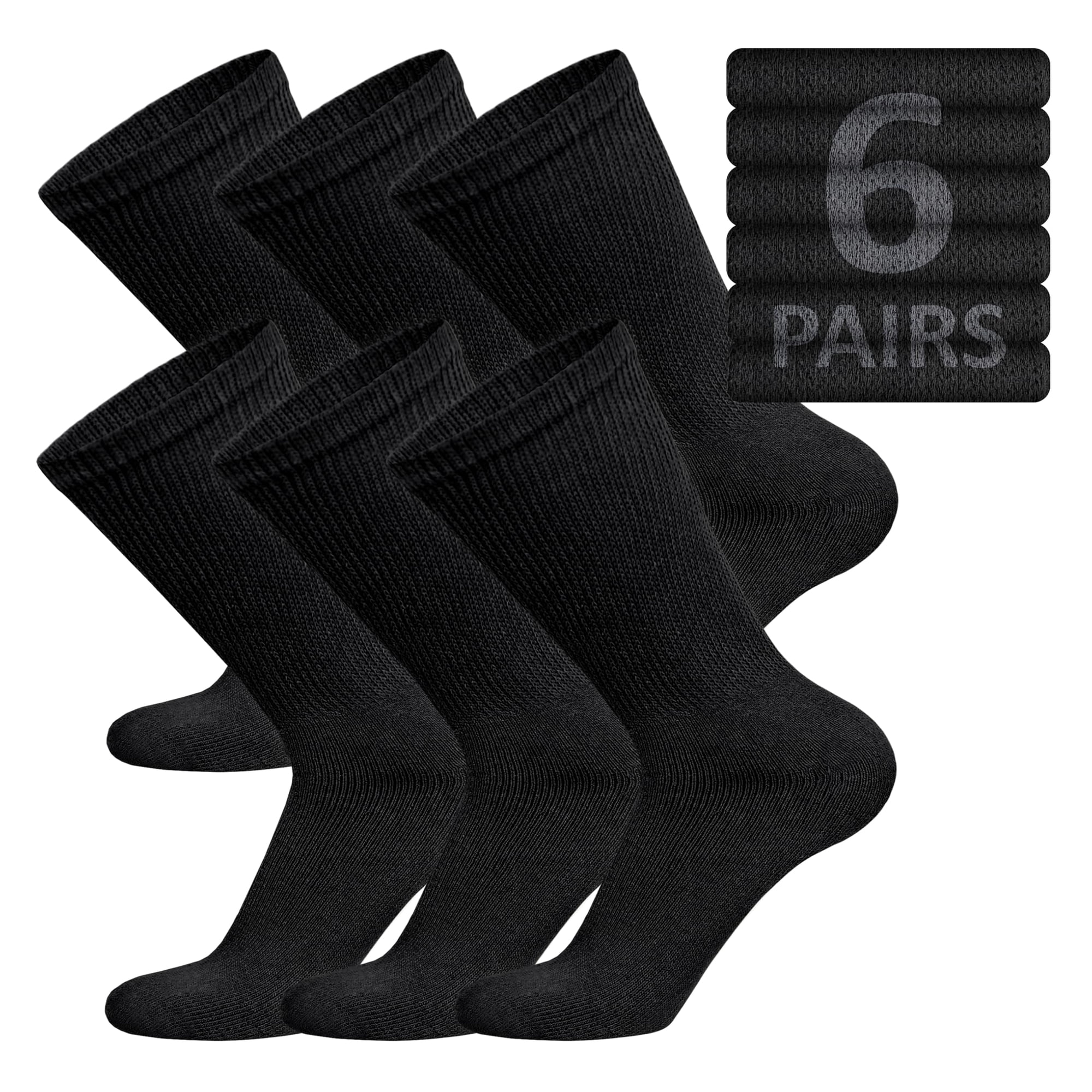 Brooklyn Socks - Calcetines Redondos Para Personas Con Neuropatía Diabética, 6 Pares, Brooklyn