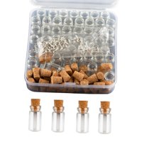 Magideal - 50 Piezas De Mini Botellas De Vidrio Con Tapones De Corcho, Frascos Vacíos, Botella Con Mensaje Para Fiesta De Cumpleaños, Suministros Para Fiesta, Co