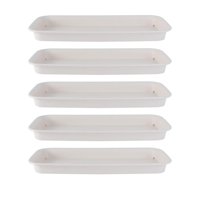 Ioensy - 5 Piezas Platillos Para Plantas Bandejas Rectangulares Para Plantas Para Alféizar De Ventana Patio Blanco