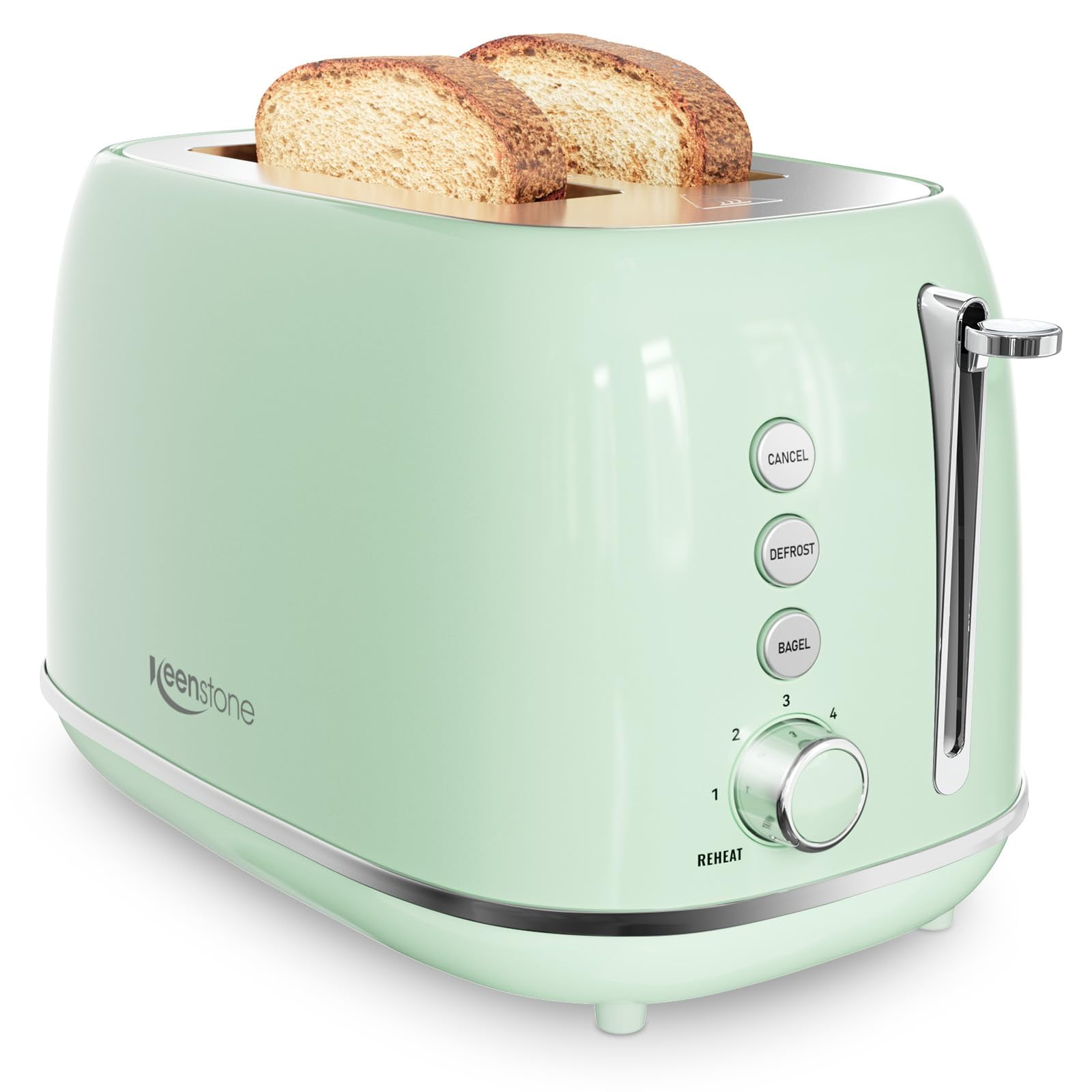 Toaster Keenstone, Juego Retro De 6 Pantallas De Acero Inoxidable, 2 Rebanadas