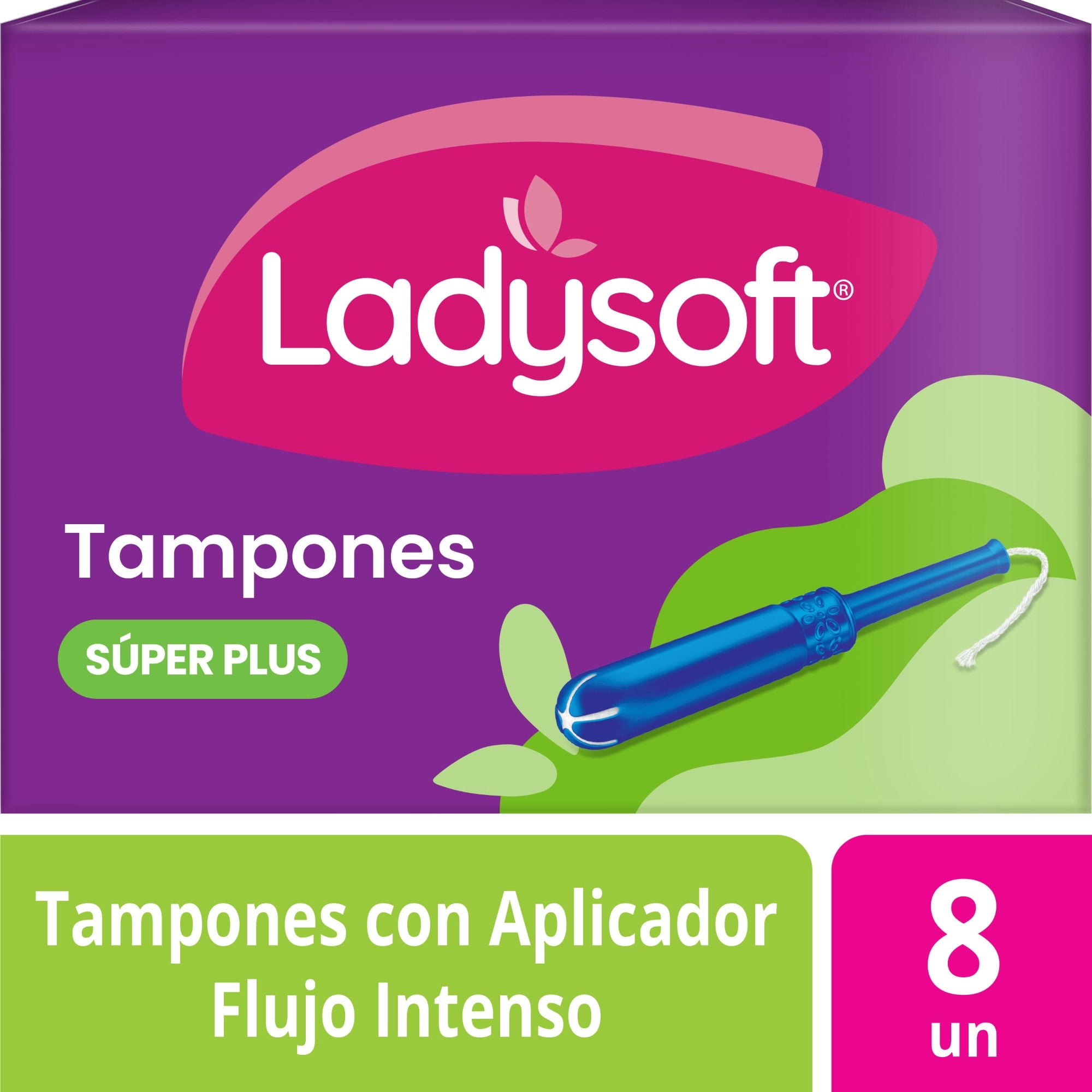 Tampones Súper Plus Flujo Intenso 8 Un Ladysoft