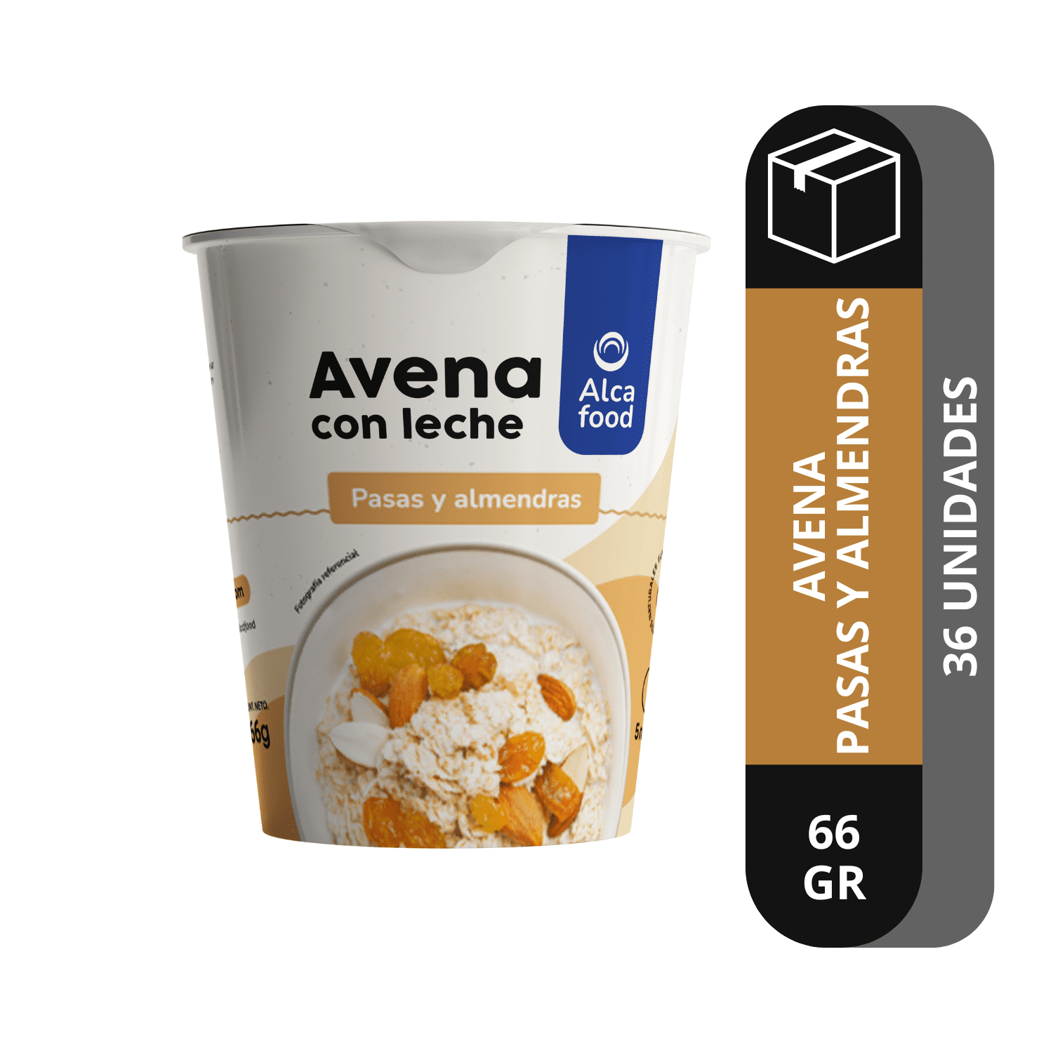 Alcafood - Vasos De Avena Pasas 36x 66 Gr