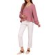 thumbnail image 2 of INSPIRE CHIC Blusa de Maternidad para Mujer Tops Altos y Bajos Cuello en V Babydoll Botón Manga Larga Linterna Plisada Fruncida Volante Embarazo S Rosa, 2 of 6