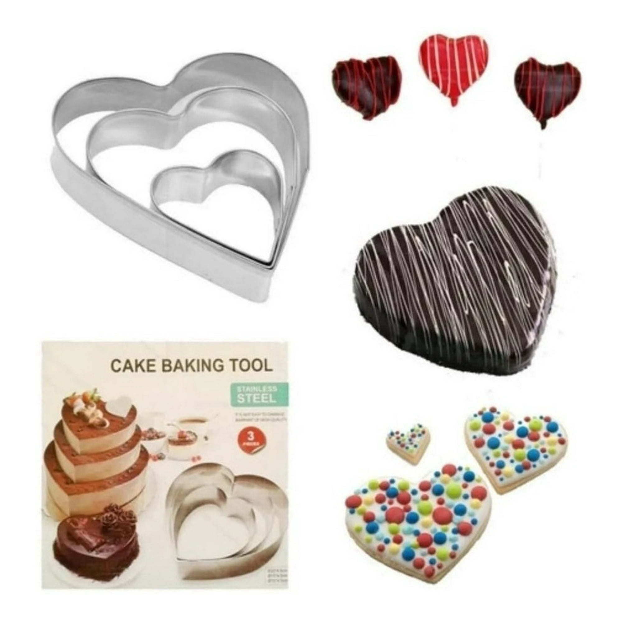 Genérico - Set De 3 Cortadores De Torta Bizcocho Repostería