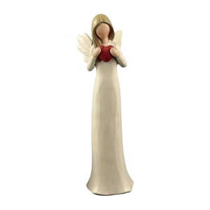 Bothyi - Resin Angel Figurine Sosteniendo El Corazón Estatua Del Ángel Para La Sala De Estar De Interior Del Estante