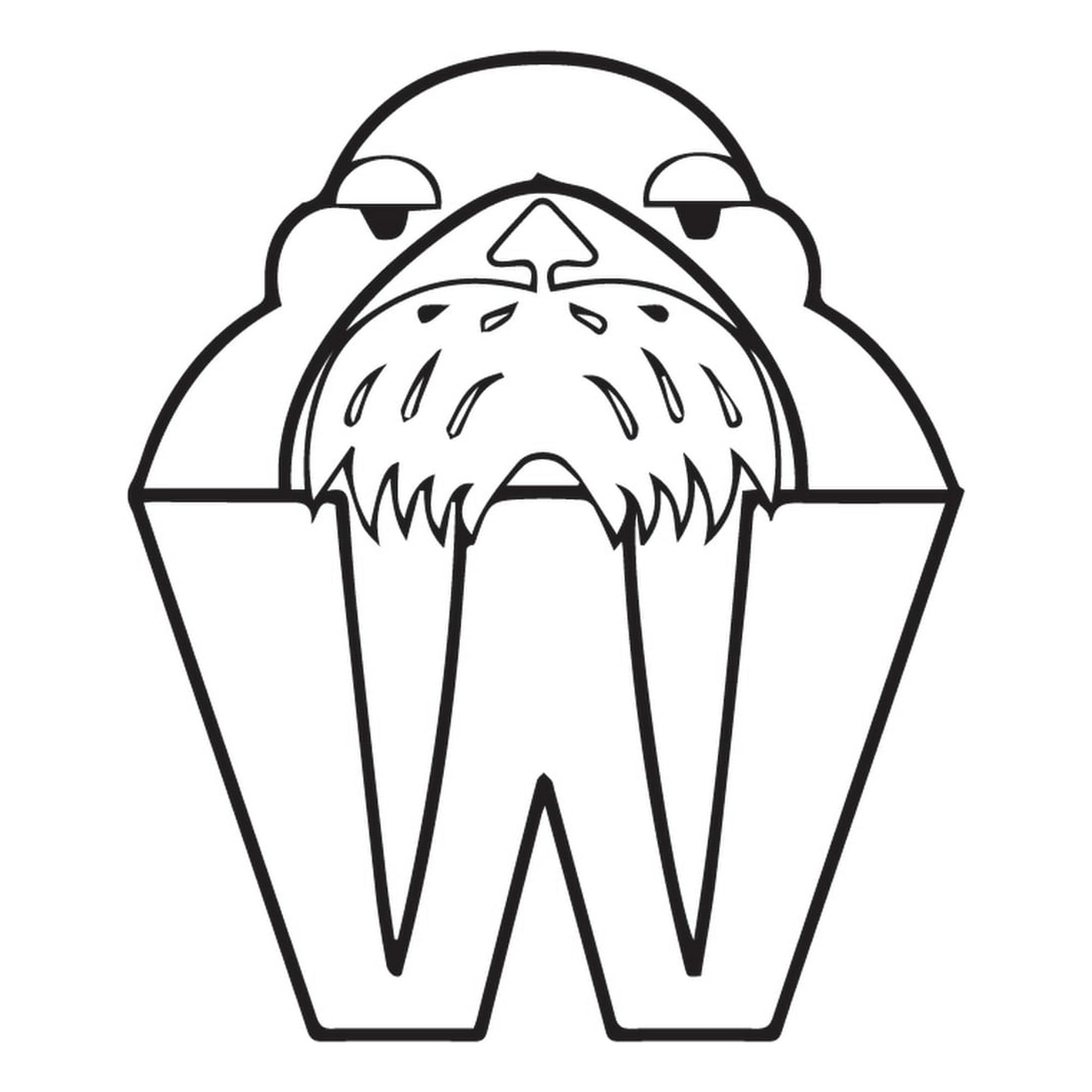 Rienda Libre Graphics - Decomural W Walrus Alphabet Childrens Nursery Ws-34477
